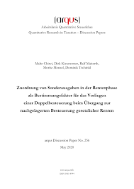 Daher sei die revision unbegründet. Pdf Zuordnung Von Sonderausgaben In Der Rentenphase Als Bestimmungsfaktor Fur Das Vorliegen Einer Doppelbesteuerung Beim Ubergang Zur Nachgelagerten Besteuerung Gesetzlicher Renten