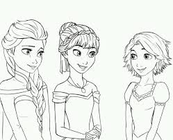 Elsa Anna And Rapunzel This Would Be A Good Coloring Page For Your Wall Maria Canavello Mras Frozen Coloring Tangled Coloring Pages Frozen Coloring Pages