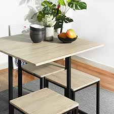 Since 1888 · top quality service · easy returns · buy online only! Buy Furniturer 5 Piece Wooden Metal Dining Table Sets Square Table And 4 Chairs For Home Kitchen Modern Furniture Beech And White White Online In Vietnam B07l2z7z18