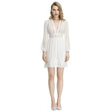 White Lace Insert Eyelet Embroidered Panel Swing Midi Dress Women Long Sleeve Spring Summer D In 2020 Long Sleeve Pencil Dress Long Sleeve Short Dress Beach Mini Dress