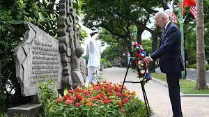 Biden pays respects at John McCain memorial to wrap up Vietnam visit