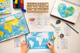 Activites Oceans Mer Plage Et Coquillages Maternelle Carte Montessori Carte Des Continents Objectifs Maternelle