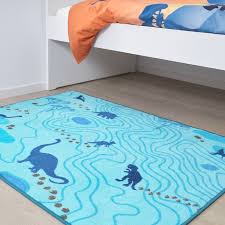 Jattelik Vloerkleed Dinosilhouetten Blauw Ikea Dinosaur Silhouette Dinosaur Rug Ikea