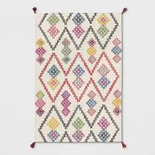 All 5 x 7 jute area rugs can be shipped to you at home. 7 X10 Geometric Wool Tasseled Tufted Area Rug White Pink Yellow Opalhouse Target
