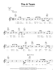 Ed Sheeran The A Team Sheet Music Notes Chords Sheet Music Notes Ed Sheeran Sheet Music