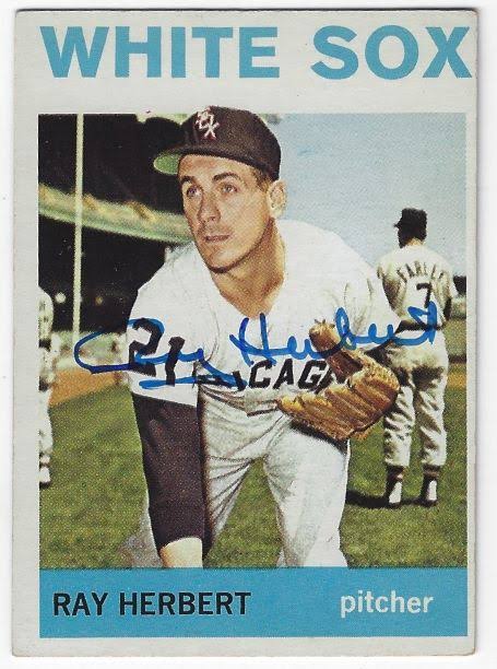 Autographed RAY HERBERT Chicago White Sox 1964 Topps Card