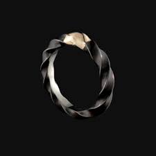 Bug Bite Black And Blue Ring Steel 14k Twist Ring Philip Crangi Women Rings Unique Engagement Rings