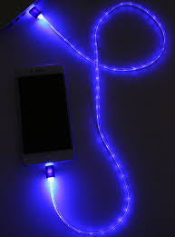 Blue Led Light Up Lightning Charging Cable