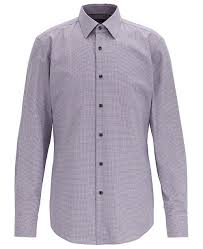Boss Mens Jano Slim Fit Micro Patterned Cotton Twill Shirt