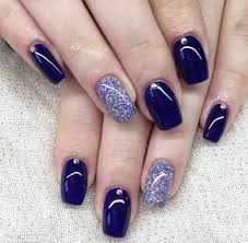In this video i show how i did this navy blue and. Navy Blue And Glitter Glitter Navy Nails Design Blue Glitter Nails Blue Nails