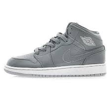 Black And Gray Air Jordan 1 Mid Nike Air Jordan 1 Mid Gs Big Kids 554725 031 Cool Wolf Grey Shoes Youth Size 6 5 Grey Shoes Air Jordans Jordan 1 Mid
