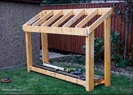 If you are looking for a large shed that is fairly narrow so that it does not eat up your back yard but still big enough inside to fit even the largest lawn tractor then the 10x16 shed may be your answer. Diy Small Wood Shed Howtospecialist How To Build Step By Step Diy Plans Small Wood Shed Wood Shed Plans Diy Shed Plans