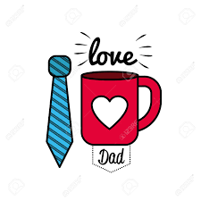 Tarjeta Del Dia Del Padre Con La Decoracion Del Lazo Y La Taza Ilustraciones Vectoriales Clip Art Vectorizado Libre De Derechos Image 78793006