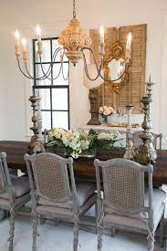 Country dining room with dark painted walls and ornate stone fireplace. Dwell Successful Showcase French Country Dining Room French Country Dining Room Decor French Country Dining Room Furniture