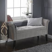 Gray canvas fabric bench with armrest and storage also brown from bedroom storage bench seat , image source: Andesine Upholstered Storage Bench Storage Bench Seating Window Seat Storage Storage Bench Bedroom