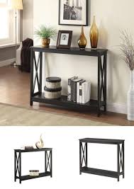Icymi Narrow Entryway Wood Console Table Furniture Hallway Accent Storage Shelf Black