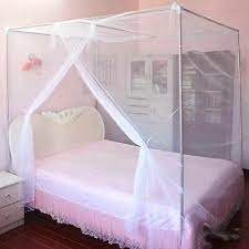 Canopy beds are such dainty and pretty additions to any you can make something very simple with a sheet of plywood for a headboard. 4 Corner Cover Bed Canopy Mosquito Net Full Queen Small King Twin Size Netting Ebay