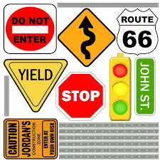 Road Signs Mural 3 Wall Signs Personalized Street Signs Custom Street Signs