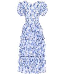 Rose Floral Cotton Midi Dress