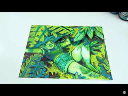 Drawing With All Green Art Supplies Copic Drawings Drawing Wiff Waffles Drawing Wiff Waffles Art