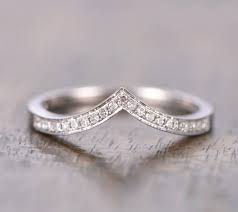 Pave Diamond Chevron Wedding Band Half Eternity Anniversary Ring 14k White Gold Pave Diamond Wedding Bands Diamond Wedding Bands Custom Wedding Rings