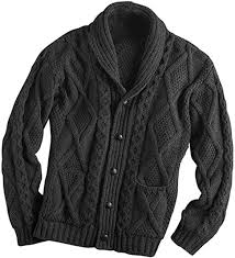 It has lots of style because of the lovely collar, but there are no complicated stitch patterns to follow. 100 Irish Merino Wool Aran Button Men S Sweater By Westend Knitwear At Amazon Men S Clothing Store