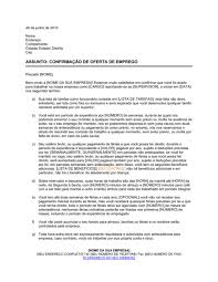 Carta Confirmando Termos Do Emprego Documentos E Formularios Biztree Com