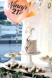 21st Birthday Theme Ideas For Girls Modern Geometric 21st Birthday Party Kara S Party Ideas Birthday Party 21 21st Birthday Table Decorations 21st Birthday Decorations