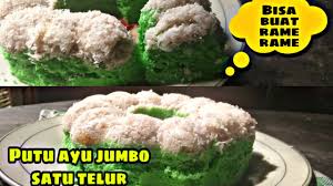 Yuk, coba bikin sendiri dengan 5 resep kue putri ayu yang enak dan bikin nagih ini. Resep Putu Ayu Jumbo Satu Telur Youtube