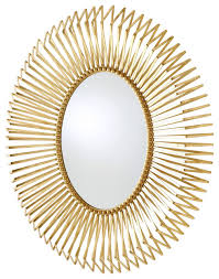 This heal's fine edge mirror is designed & manufactured in london by a family run business with over 40 years industry. Elegant Open Frame Gold Metal Oval Wall Mirror Vanity Mantel Cage Geometric Contemporary Wall Mirrors By My Swanky Home Houzz