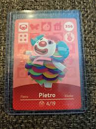 Pietro - 356 - Series 4 - Authentic Animal Crossing Amiibo Card