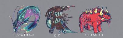 Leviathan Ziz And Behemoth Leviathan Behemoth Bible Drawing
