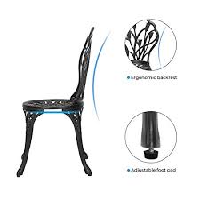 Cast aluminum patio bistro furniture set. Lawn Laurel Canyon 3 Piece Cast Aluminum Outdoor Furniture Patio Bistro Sets With Antique Copper Finish With Small Round Table And 2 Chairs For Porch Garden Backyard Pool Black Bistro Sets Patio Furniture