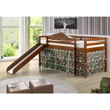 We provide distribution to retail stores and outlets across the u.s. Donco Trading Company Kids Beds 750te Twin Tent Loft Bed W Slide Camo Loft Bed From Bargain Warehouse Outlet