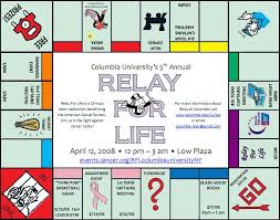 Columbia University Relay For Life Events Calendar Relay For Life Relay Board Game Themes