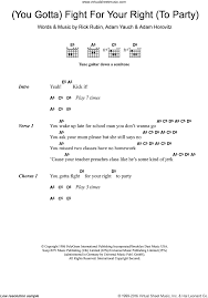 (you gotta) fight for your tight (to party). Boys You Gotta Fight For Your Right To Party Sheet Music For Guitar Chords