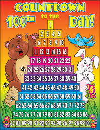 countdown to the 100th day of school chart printable