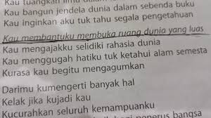 Jelaskan Makna Kata Kata Yang Bercetak Miring Pada Puisi Tersebut Brainly Co Id