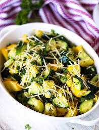 I like to cut my zucchini into thin coins and toss them in a hot skillet with some oil until they start to turn golden brown. Sauteed Zucchini And Yellow Squash With Herbed Parmesan Recipe Mae S Menu