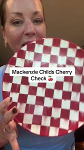 Mackenzie Childs Cherry Check Dinner Plates for Christmas