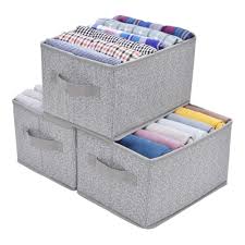 Wicker storage can create a similar vibe, relaxed but organized. Granny Says Storage Bin For Shelves Fabric Closet Organizer Shelf Cube Box With Handle Home Office Storage Baskets Medium Gray 3 Pack Buy Online In Bahamas At Bahamas Desertcart Com Productid 97215322