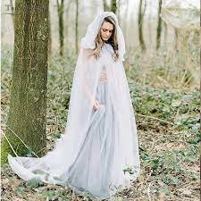 Pls refer to our size chart. Find More Wedding Jackets Wrap Information About Two Layers Tulle Wedding Cloak With Hood Simple Fairy Boho We Wedding Cloak Wedding Cape Cape Wedding Dress
