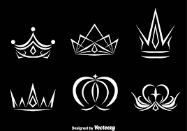 Collection Of Various White Crown Logo Vectors On A Black Background Crown Tattoo Design Crown Logo Crown Tattoo