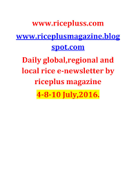 4 July 10 July 2016 Daily Global Regional And Local Rice