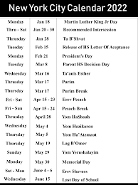 Nyc School Holidays Calendar 2021 2022