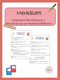 Merkblatt Berichtigung Berichtigung Von Rechtschreibfehlern Unterrichtsmaterial Im Fach Deutsch In 2020 Berichtigung Merken Rechtschreibfehler