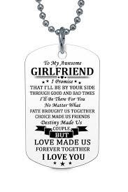 Best Birthday Gifts For Your Girlfriend To My Awesome Girlfriend I Love You Dog Tag Necklace Birthday Anniversary Graduation Romantic Gifts For Him Girlfriend Gifts Personalised Gifts For Girlfriend