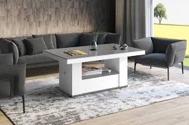 Eine komfortable verteilung der möbel spielt in jedem einrichtungsstil eine wichtige rolle. Design Couchtisch Tisch Hm 111 Grau Weiss Hochglanz Schublade Hohenverstellbar Ausziehbar Esstisch Design Impex