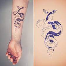 Twin Snakes Tattoos Cosmic Tattoo Slytherin Tattoo