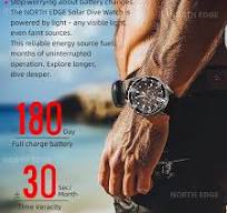 North Edge TRITON-TI Solar-Powered Dive Watch | 300m Water ...